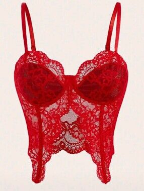 Red Lace Corset Type Top